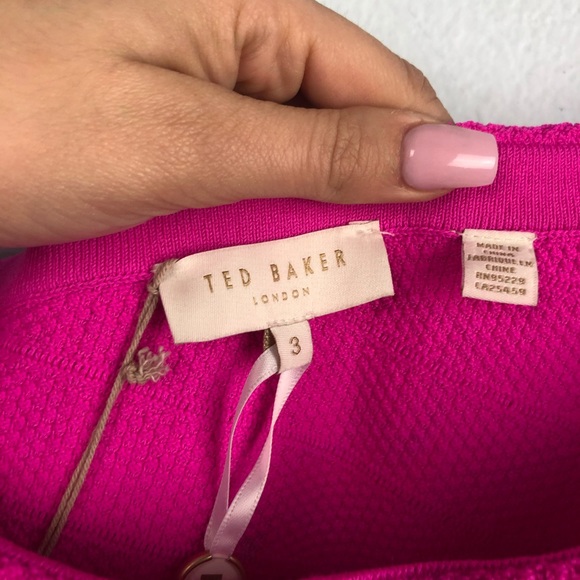 Ted Baker London pink one shoulder ruffle dress - Picture 4 of 6